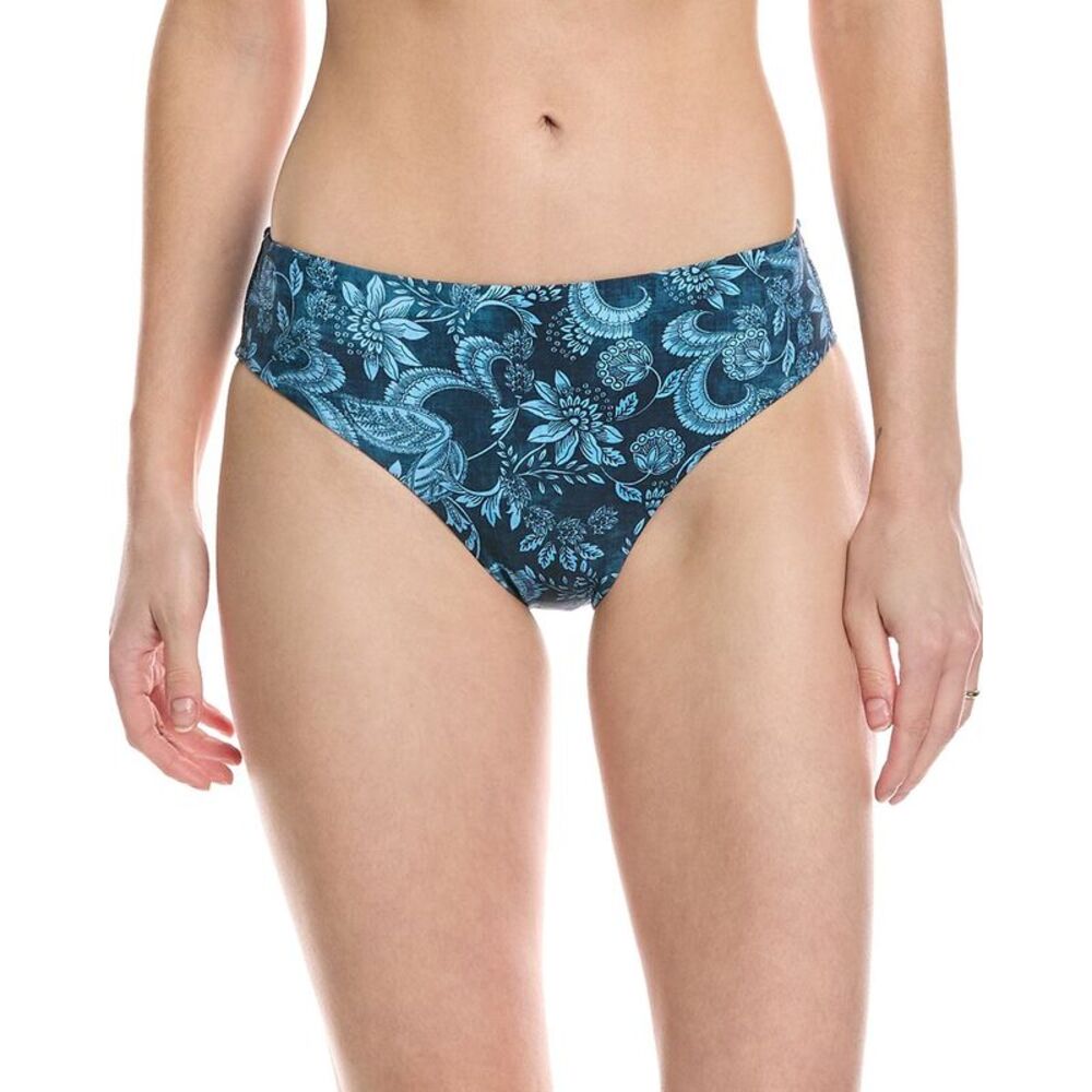 Monte And Lou Womens  Mid-Rise Bikini Bottom, Blue
